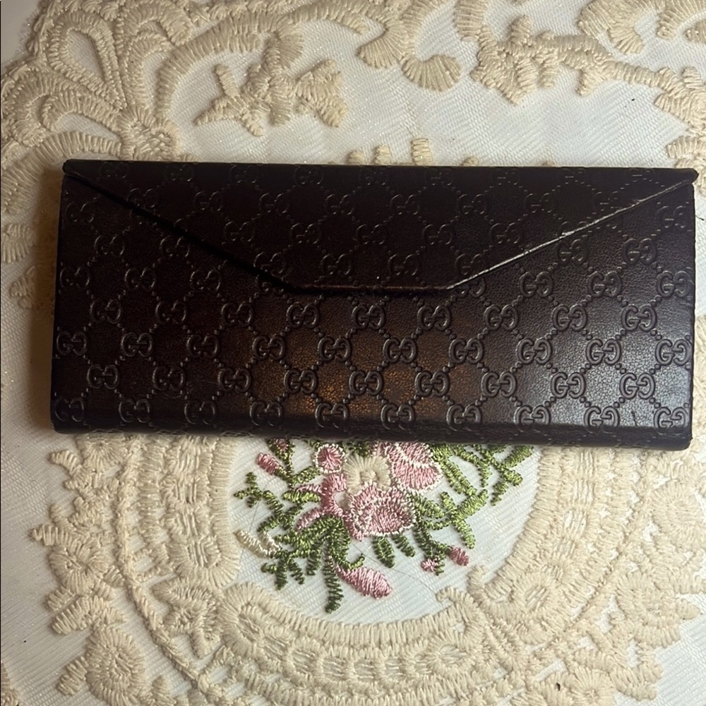 GUC Gucci Brown Monogram Sunglass Case Authentic - Picture 5 of 9